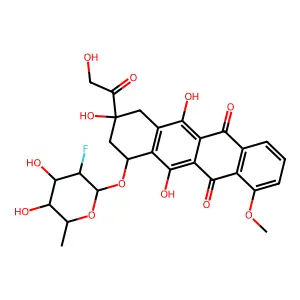 7-O-(2,6-Dideoxy-2-fluorotalopyranose)adriamycinone structure