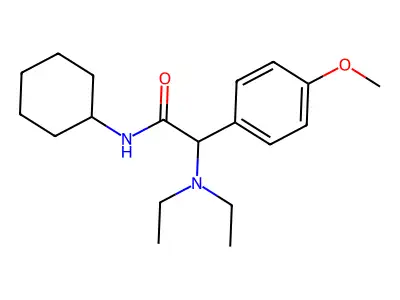 N-cyclohexyl-2-(diethylamino)-2-(4-methoxyphenyl)acetamide structure