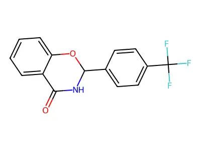 4H-1,3-Benzoxazin-4-one, 2,3-dihydro-2-(4-(trifluoromethyl)phenyl)- structure