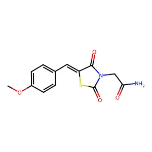 (Z)-2-(5-(4-methoxybenzylidene)-2,4-dioxothiazolidin-3-yl)acetamide structure