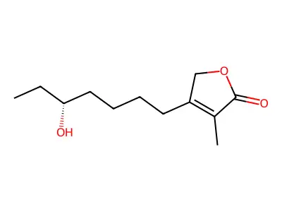3-[(5R)-5-hydroxyheptyl]-4-methyl-2H-furan-5-one structure