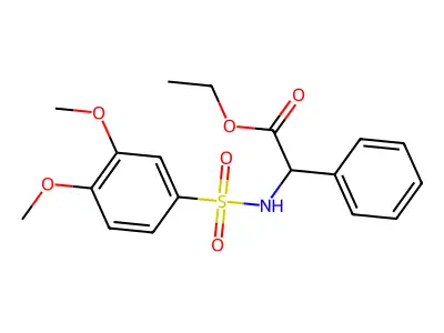 Ethyl [(3,4-dimethoxybenzene-1-sulfonyl)amino](phenyl)acetate structure