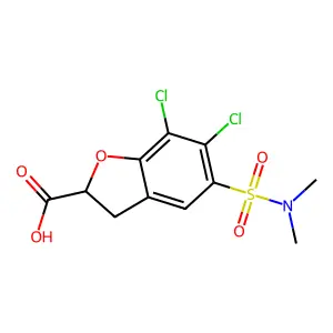 6,7-Dichloro-5-((dimethylamino)sulfonyl)-2,3-dihydro-2-benzofurancarboxylic acid structure