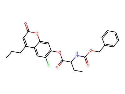 6-chloro-2-oxo-4-propyl-2H-chromen-7-yl 2-{[(benzyloxy)carbonyl]amino}butanoate structure