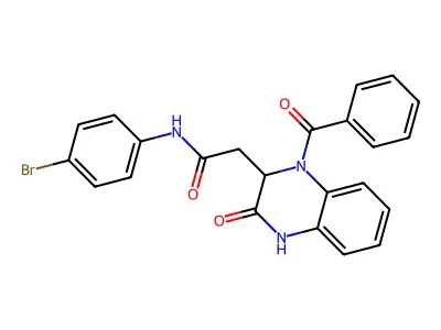 2-(1-benzoyl-3-oxo-1,2,3,4-tetrahydroquinoxalin-2-yl)-N-(4-bromophenyl)acetamide structure