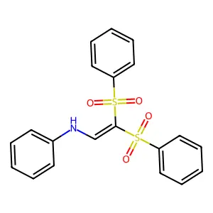 N-[2,2-bis(benzenesulfonyl)ethenyl]aniline structure