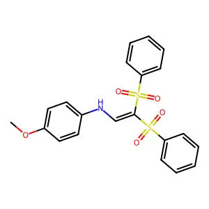 N-[2,2-bis(benzenesulfonyl)ethenyl]-4-methoxyaniline structure