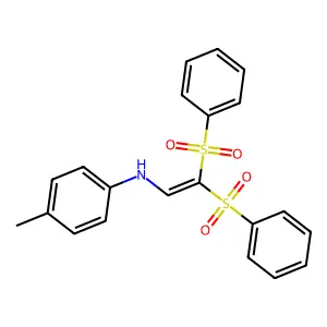 N-[2,2-bis(benzenesulfonyl)ethenyl]-4-methylaniline structure