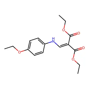 Diethyl((p-ethoxyanilino)methylene)malonate structure
