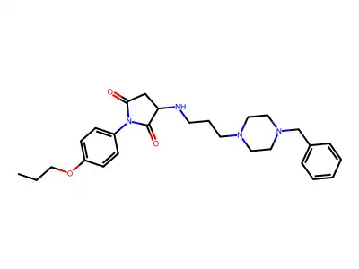 3-{[3-(4-benzylpiperazin-1-yl)propyl]amino}-1-(4-propoxyphenyl)pyrrolidine-2,5-dione structure