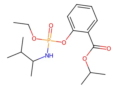 Propan-2-yl 2-({ethoxy[(3-methylbutan-2-yl)amino]phosphoryl}oxy)benzoate structure