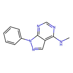 N-methyl-1-phenyl-1H-pyrazolo[3,4-d]pyrimidin-4-amine structure