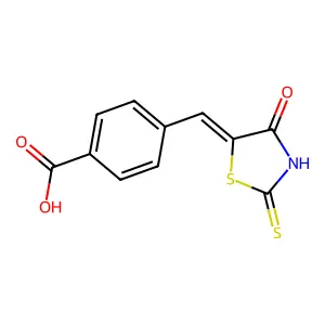 4-[(E)-(2-mercapto-4-oxo-1,3-thiazol-5(4H)-ylidene)methyl]benzoic acid structure