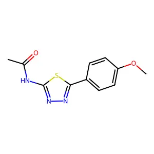 N-[5-(4-methoxyphenyl)-1,3,4-thiadiazol-2-yl]acetamide structure