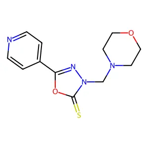 3-(Morpholin-4-ylmethyl)-5-pyridin-4-yl-1,3,4-oxadiazole-2-thione structure