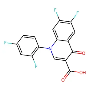1-(2,4-Difluorophenyl)-6,7-difluoro-1,4-dihydro-4-oxoquinoline-3-carboxylic acid structure