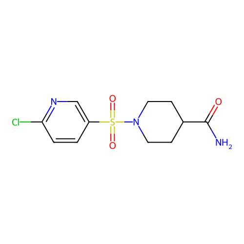1-[(6-Chloro-3-pyridinyl)sulfonyl]-4-piperidinecarboxamide structure