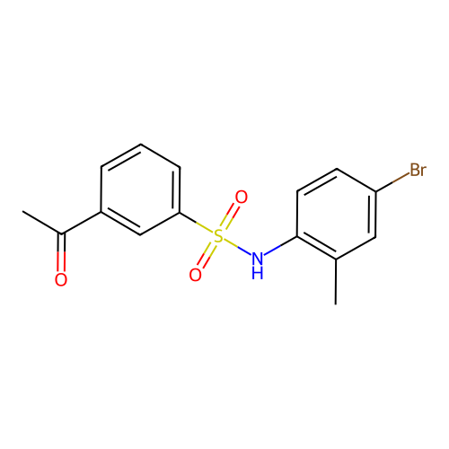 3-acetyl-N-(4-bromo-2-methylphenyl)benzenesulfonamide structure