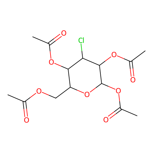 [(2R,3R,4S,5S)-3,5,6-Tris(acetyloxy)-4-chlorooxan-2-YL]methyl acetate structure