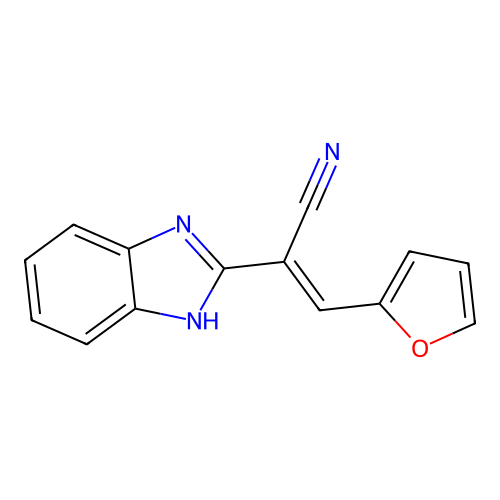 1H-Benzimidazole-2-acetonitrile, alpha-(2-furanylmethylene)- structure