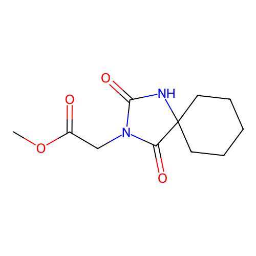 Methyl (2,4-dioxo-1,3-diazaspiro[4.5]dec-3-yl)acetate structure