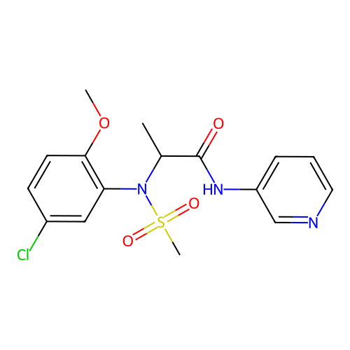 2-(5-chloro-2-methoxy-N-methylsulfonylanilino)-N-pyridin-3-ylpropanamide structure
