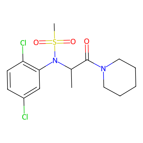 N-(2,5-dichlorophenyl)-N-(1-oxo-1-piperidin-1-ylpropan-2-yl)methanesulfonamide structure