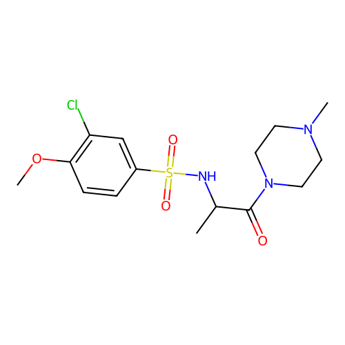 3-chloro-4-methoxy-N-[1-(4-methylpiperazin-1-yl)-1-oxopropan-2-yl]benzenesulfonamide structure