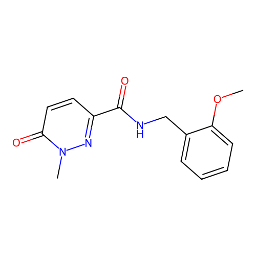N-[(2-methoxyphenyl)methyl]-1-methyl-6-oxopyridazine-3-carboxamide structure