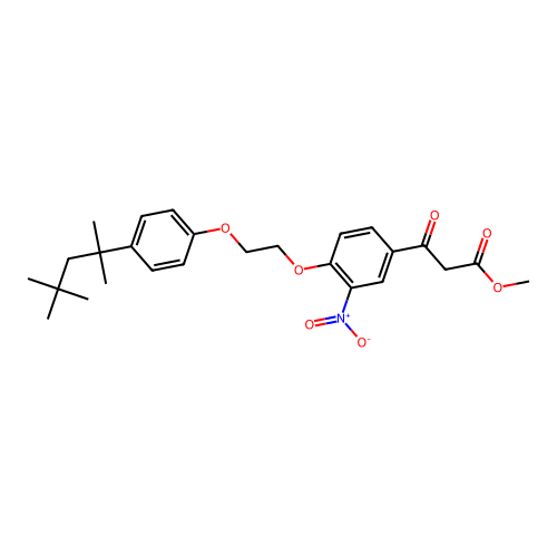 methyl 2-(3-nitro-4-(2-(4-tert-octylphenoxy)ethoxy)benzoyl)acetate structure