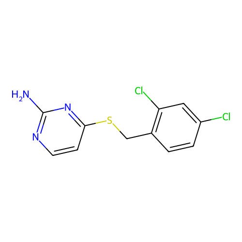 4-[(2,4-Dichlorophenyl)methylsulfanyl]pyrimidin-2-amine structure