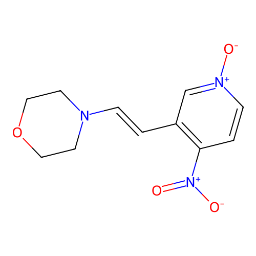 (E)-3-(2-morpholinovinyl)-4-nitropyridine 1-oxide structure