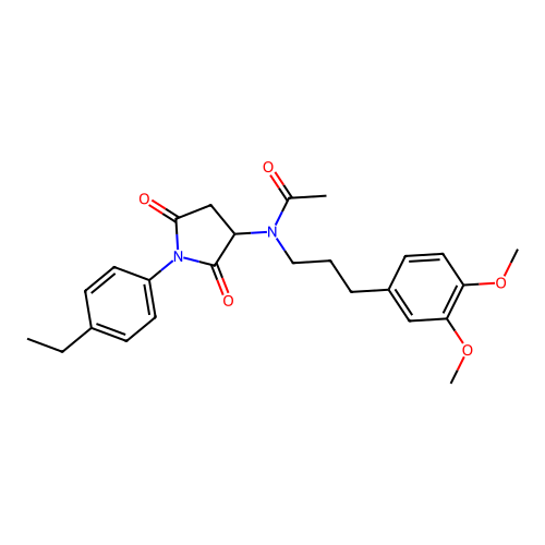 N-[3-(3,4-dimethoxyphenyl)propyl]-N-[1-(4-ethylphenyl)-2,5-dioxopyrrolidin-3-yl]acetamide structure