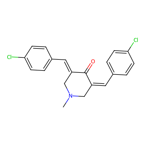 (3E,5E)-3,5-bis(4-chlorobenzylidene)-1-methylpiperidin-4-one structure