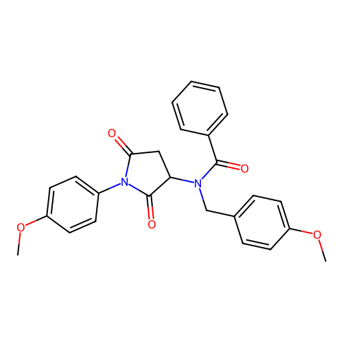 N-(4-methoxybenzyl)-N-(1-(4-methoxyphenyl)-2,5-dioxopyrrolidin-3-yl)benzamide structure