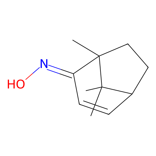 (NE)-N-(1,8,8-trimethyl-2-bicyclo[3.2.1]oct-3-enylidene)hydroxylamine structure