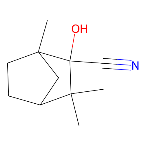 2-Hydroxy-1,3,3-trimethylbicyclo[2.2.1]heptane-2-carbonitrile structure
