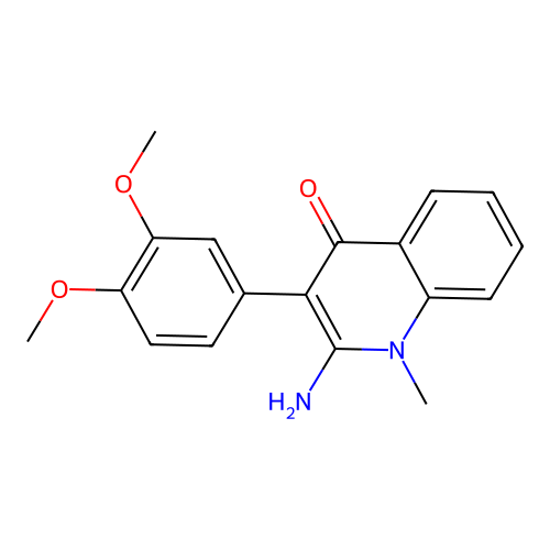 2-amino-3-(3,4-dimethoxyphenyl)-1-methylquinolin-4(1H)-one structure