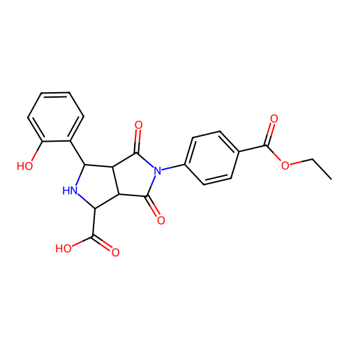 5-(4-(ethoxycarbonyl)phenyl)-3-(2-hydroxyphenyl)-4,6-dioxooctahydropyrrolo[3,4-c]pyrrole-1-carboxylic acid structure
