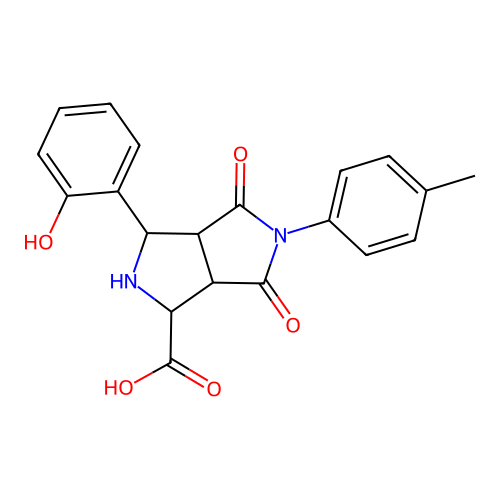 3-(2-hydroxyphenyl)-4,6-dioxo-5-(p-tolyl)octahydropyrrolo[3,4-c]pyrrole-1-carboxylic acid structure