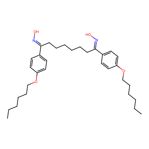 (1E,8E)-1,8-bis[4-(hexyloxy)phenyl]-N,N'-dihydroxyoctane-1,8-diimine structure