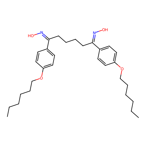 1,6-Hexanedione, 1,6-bis(4-(hexyloxy)phenyl)-, dioxime structure