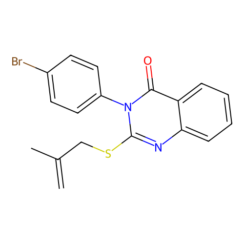 3-(4-bromophenyl)-2-((2-methylallyl)thio)quinazolin-4(3H)-one structure