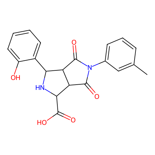 3-(2-hydroxyphenyl)-4,6-dioxo-5-(m-tolyl)octahydropyrrolo[3,4-c]pyrrole-1-carboxylic acid structure
