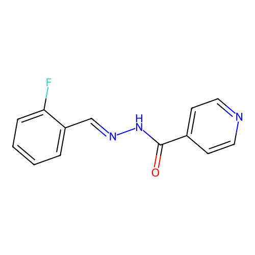 N'-[(E)-(2-fluorophenyl)methylidene]isonicotinohydrazide structure