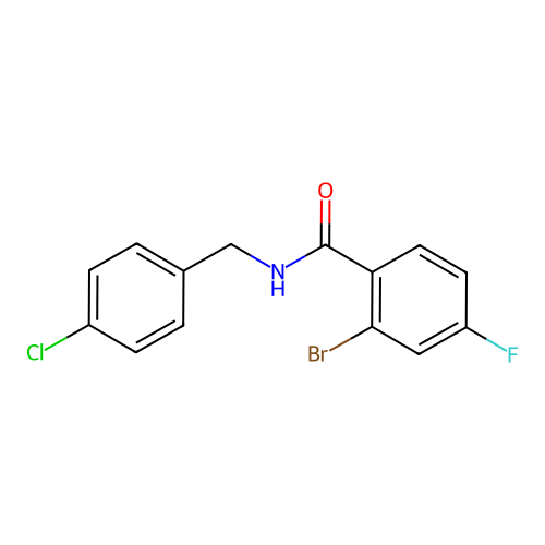 2-bromo-N-[(4-chlorophenyl)methyl]-4-fluorobenzamide structure