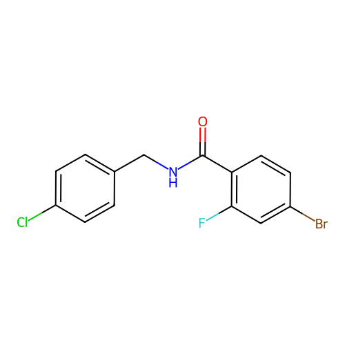 4-bromo-N-[(4-chlorophenyl)methyl]-2-fluorobenzamide structure