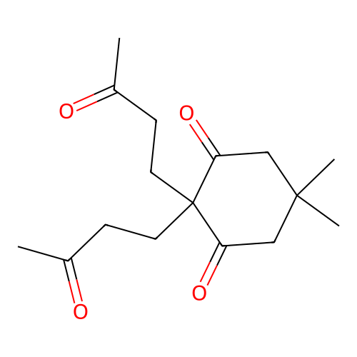 5,5-Dimethyl-2,2-bis(3-oxobutyl)-1,3-cyclohexanedione structure