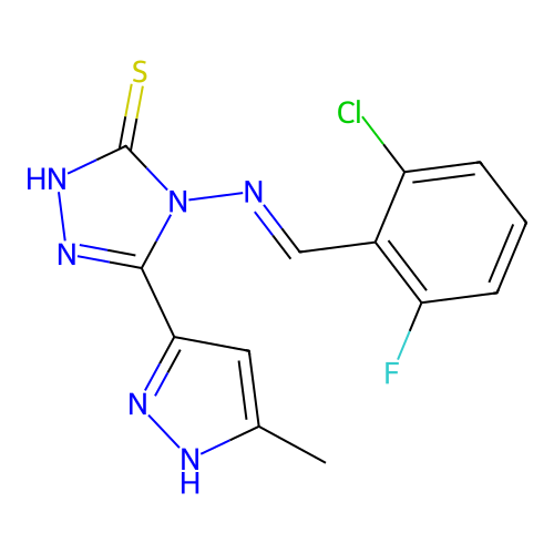 C13H10ClFN6S structure