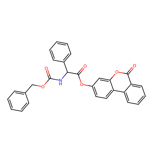 6-oxo-6H-benzo[c]chromen-3-yl 2-(((benzyloxy)carbonyl)amino)-2-phenylacetate structure